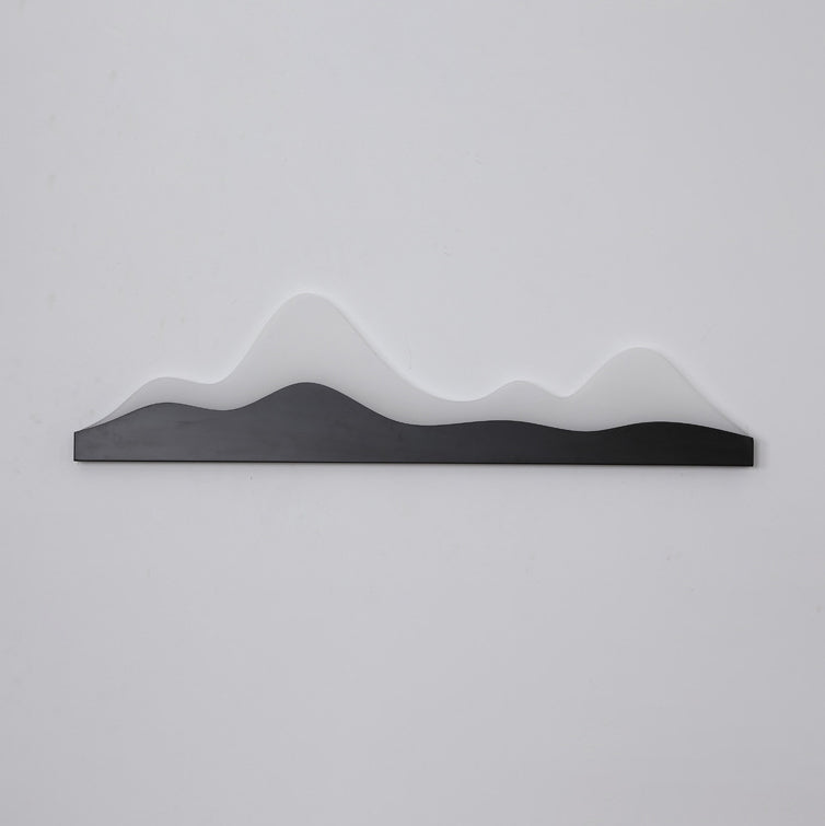 Chinese Zen Mountain Peak Iron Acrylic LED Wall Sconce