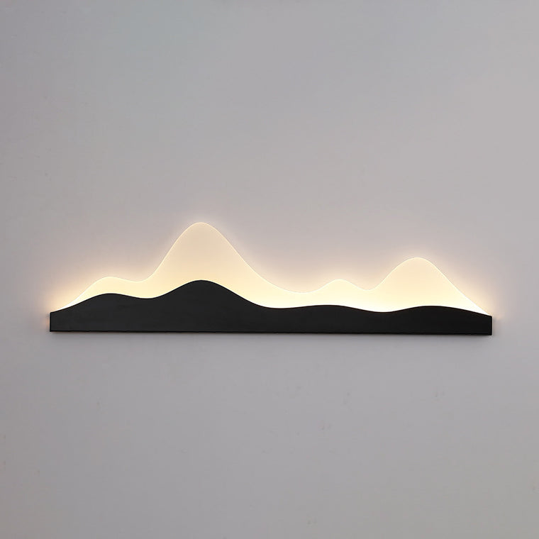 Chinese Zen Mountain Peak Iron Acrylic LED Wall Sconce