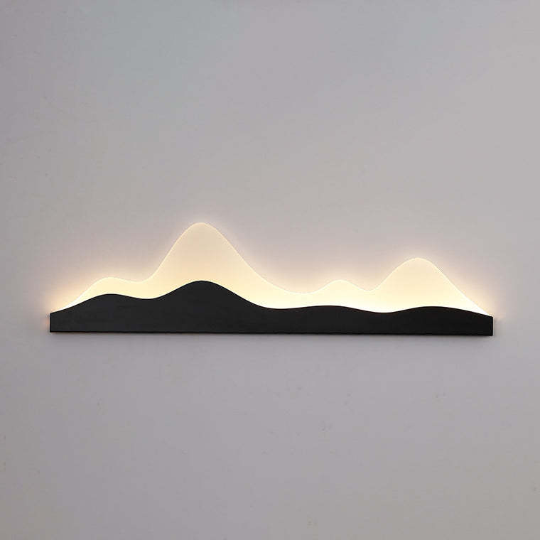 Chinese Zen Mountain Peak Iron Acrylic LED Wall Sconce