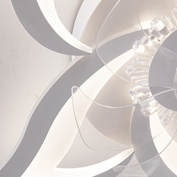 Contemporary Aluminum Fan Flush Mount — B - Black / Infinitely Dimmable / 220V-240V For UK/AU