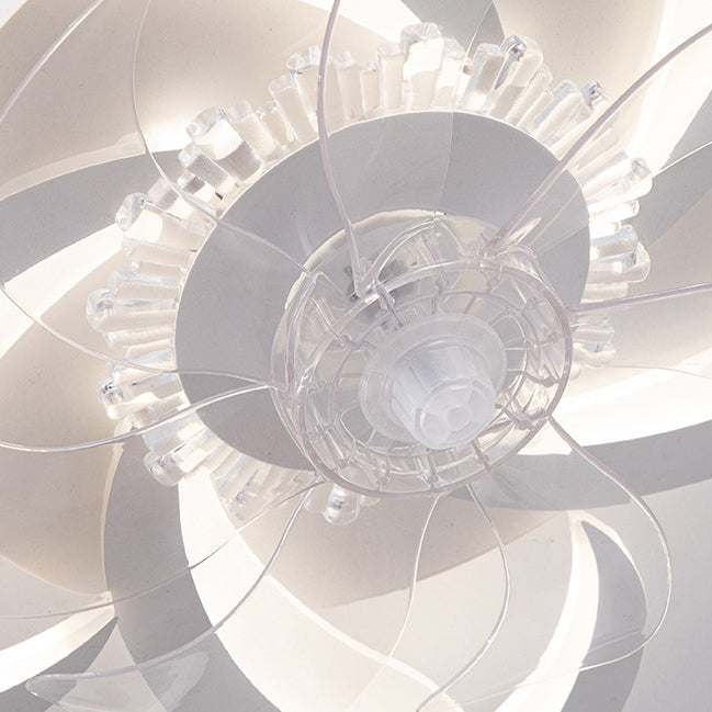 Contemporary Aluminum Fan Flush Mount — B - Black / Infinitely Dimmable / 110V-120V For US/CA