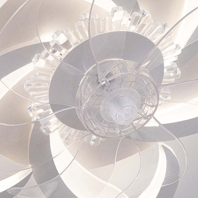 Contemporary Aluminum Fan Flush Mount — B - Black / Infinitely Dimmable / 110V-120V For US/CA