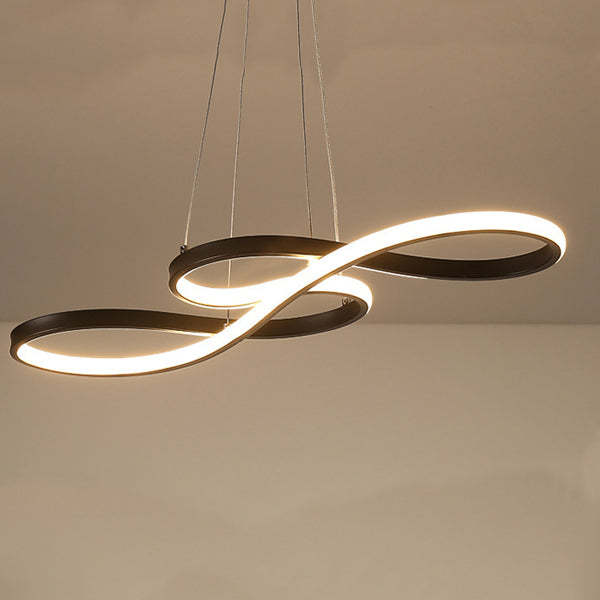 Minimalist Spiral Aluminum Acrylic LED Pendant Island Light