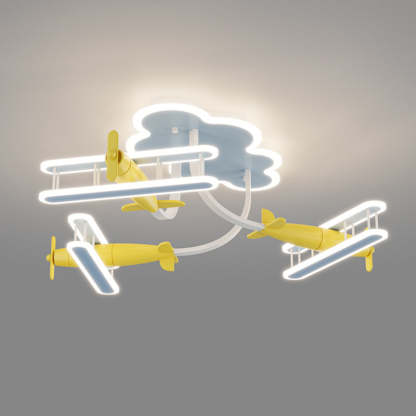 Contemporary Cartoon Wood Plane Ceiling Light