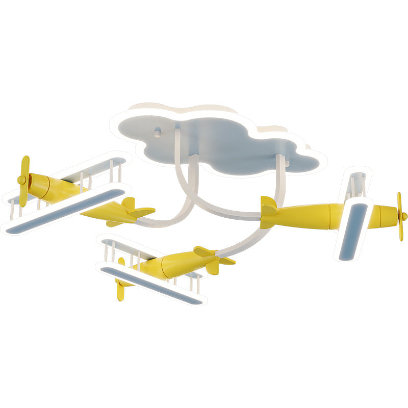 Contemporary Cartoon Wood Plane Ceiling Light