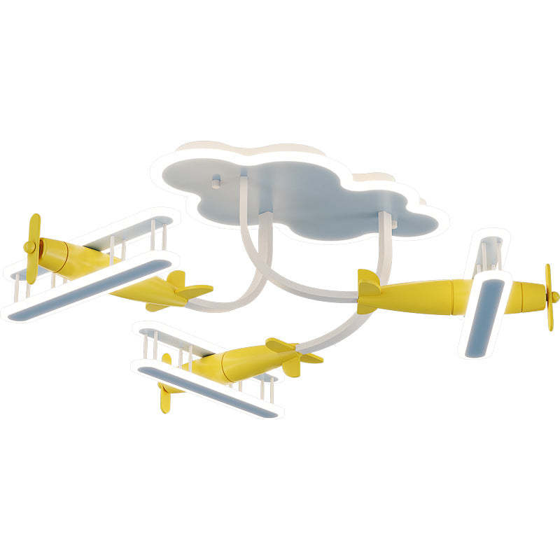 Contemporary Cartoon Wood Plane Ceiling Light