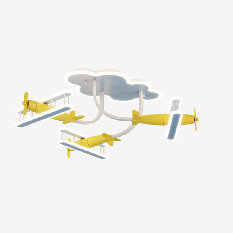 Contemporary Cartoon Wood Plane Ceiling Light