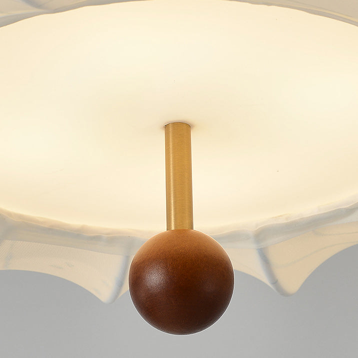 French Solid Wood Round 4-Light Ceiling Light