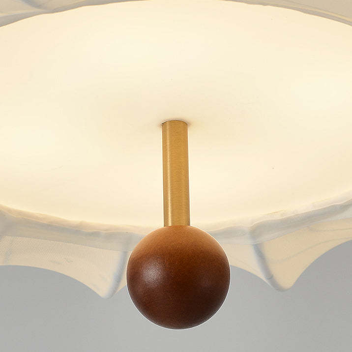 French Solid Wood Round 4-Light Ceiling Light
