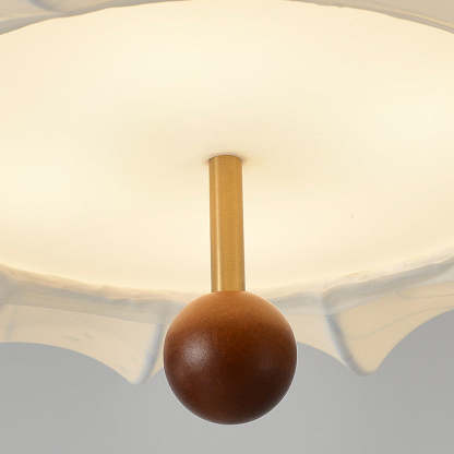 French Solid Wood Round 4-Light Ceiling Light