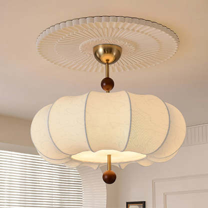 French Solid Wood Round 4-Light Ceiling Light
