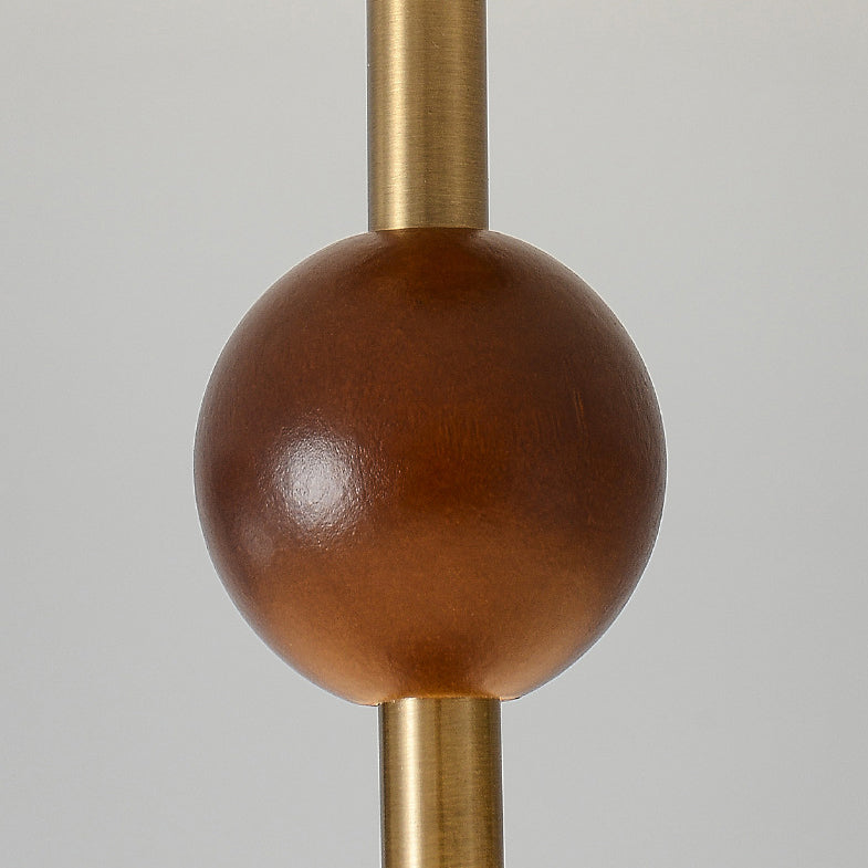 French Solid Wood Round 4-Light Ceiling Light