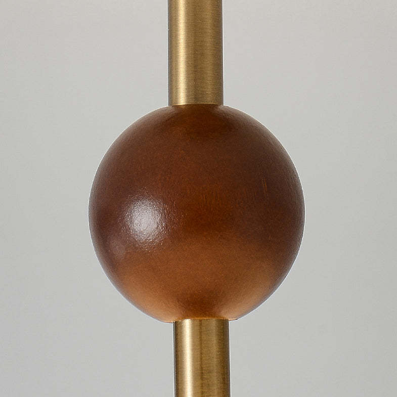 French Solid Wood Round 4-Light Ceiling Light
