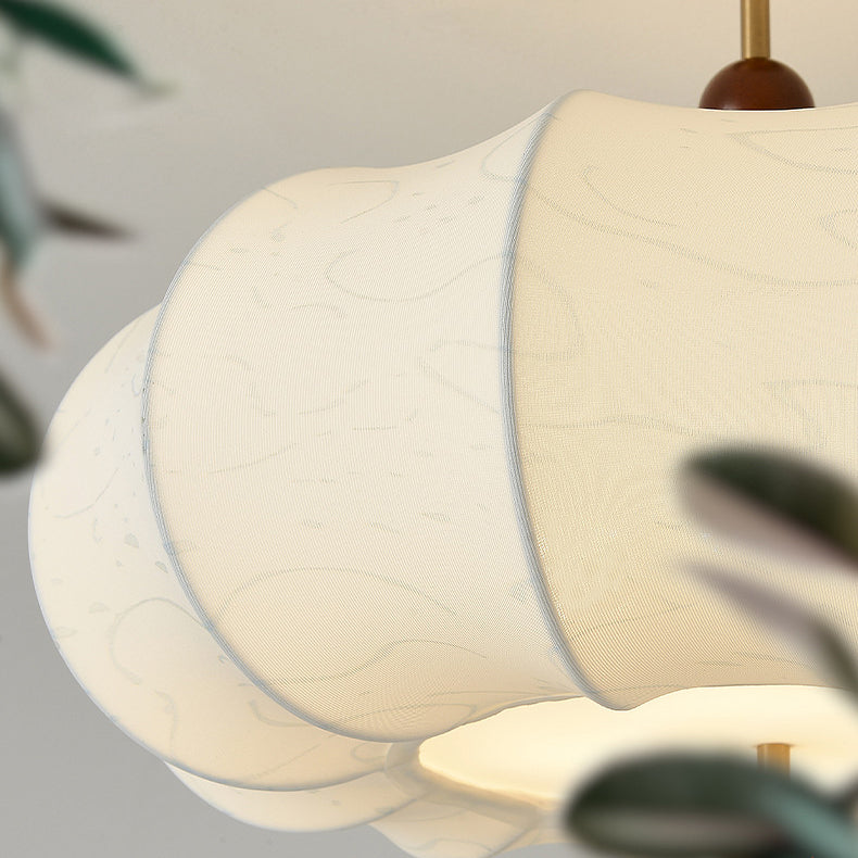 French Solid Wood Round 4-Light Ceiling Light