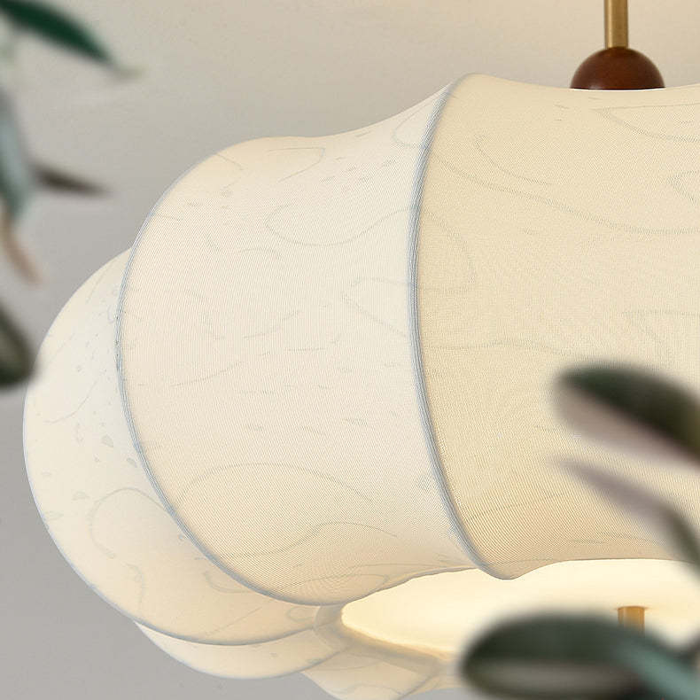 French Solid Wood Round 4-Light Ceiling Light