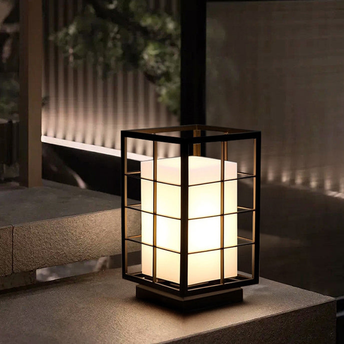 Minimalist Stainless Steel Rectangular Post Light