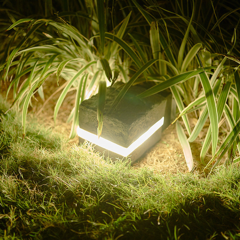 Contemporary Solar Resin Faux Outdoor Light