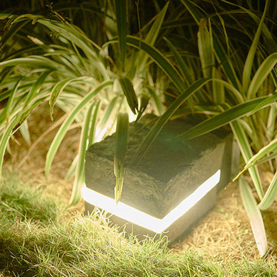Contemporary Solar Resin Faux Outdoor Light