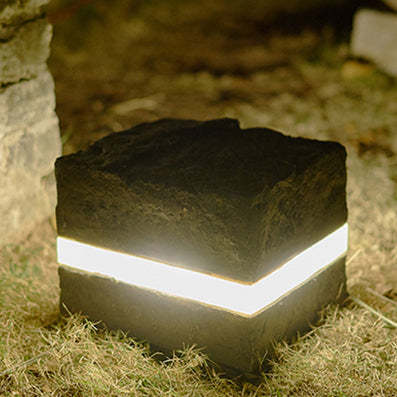 Contemporary Solar Resin Faux Outdoor Light