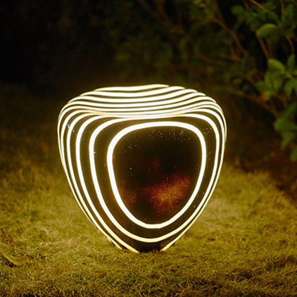 Contemporary Solar Resin Faux Outdoor Light