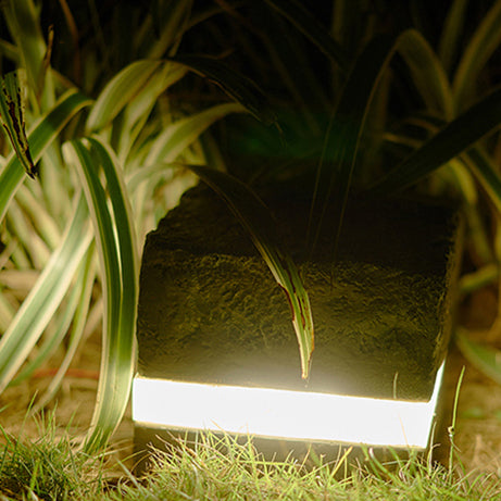 Contemporary Solar Resin Faux Outdoor Light