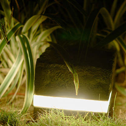 Contemporary Solar Resin Faux Outdoor Light