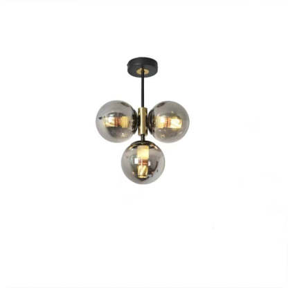 Modern Glass Ball Shade 3-Light Semi-Flush Ceiling Light