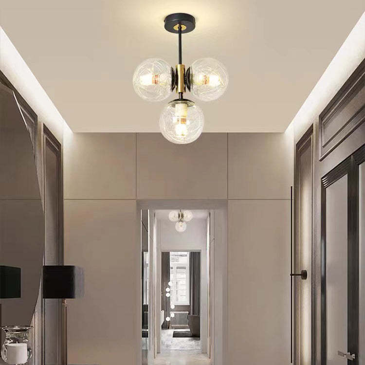 Modern Glass Ball Shade 3-Light Semi-Flush Ceiling Light — Smoke Gray / 110V-120V For US/CA