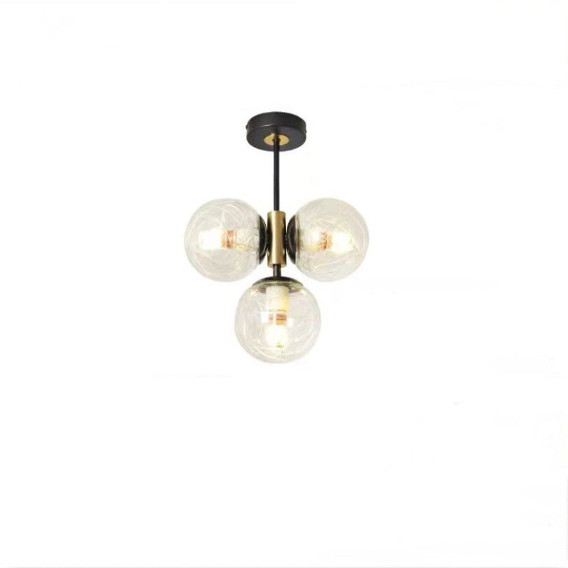 Modern Glass Ball Shade 3-Light Semi-Flush Ceiling Light