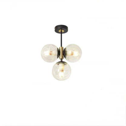 Modern Glass Ball Shade 3-Light Semi-Flush Ceiling Light
