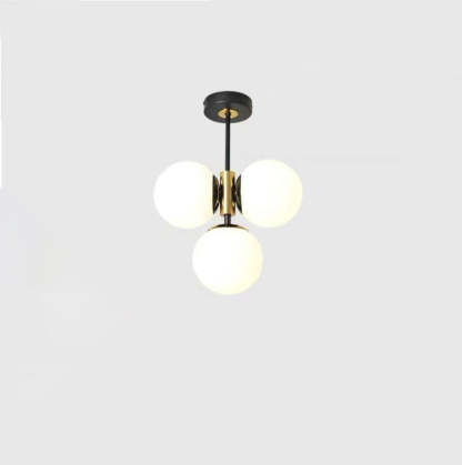 Modern Glass Ball Shade 3-Light Semi-Flush Ceiling Light