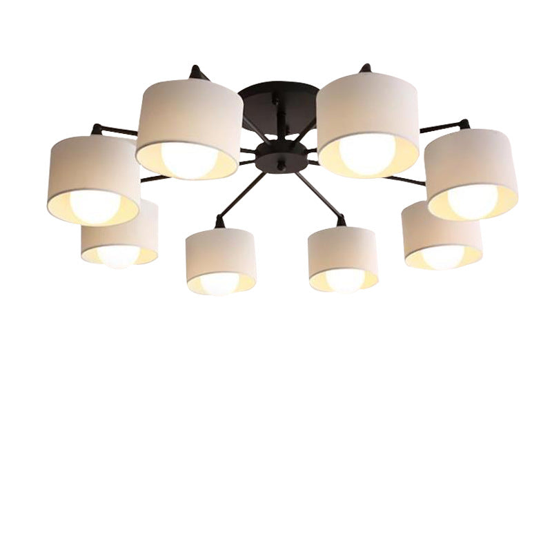 Scandinavian Iron Cylinder 8-Light Ceiling Light