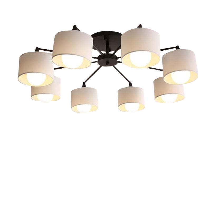 Scandinavian Iron Cylinder 8-Light Ceiling Light