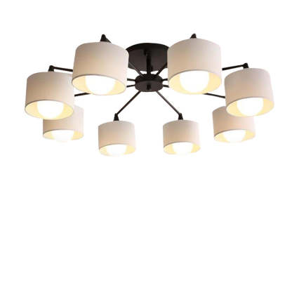 Scandinavian Iron Cylinder 8-Light Ceiling Light