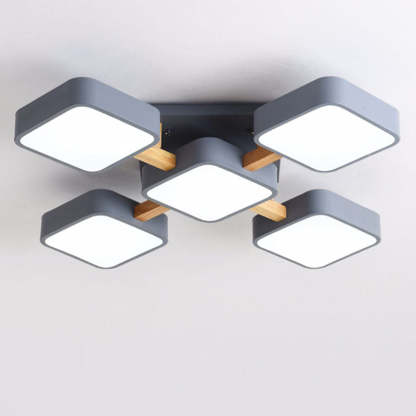 Scandinavian Macaron Wood Square Ceiling Light
