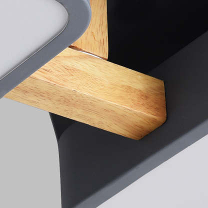 Scandinavian Macaron Wood Square Ceiling Light — 5 - Gray / 110V-120V For US/CA / Infinitely Dimmable