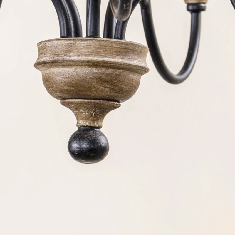 Rustic Iron Arc Candelabra 5-Light Chandelier