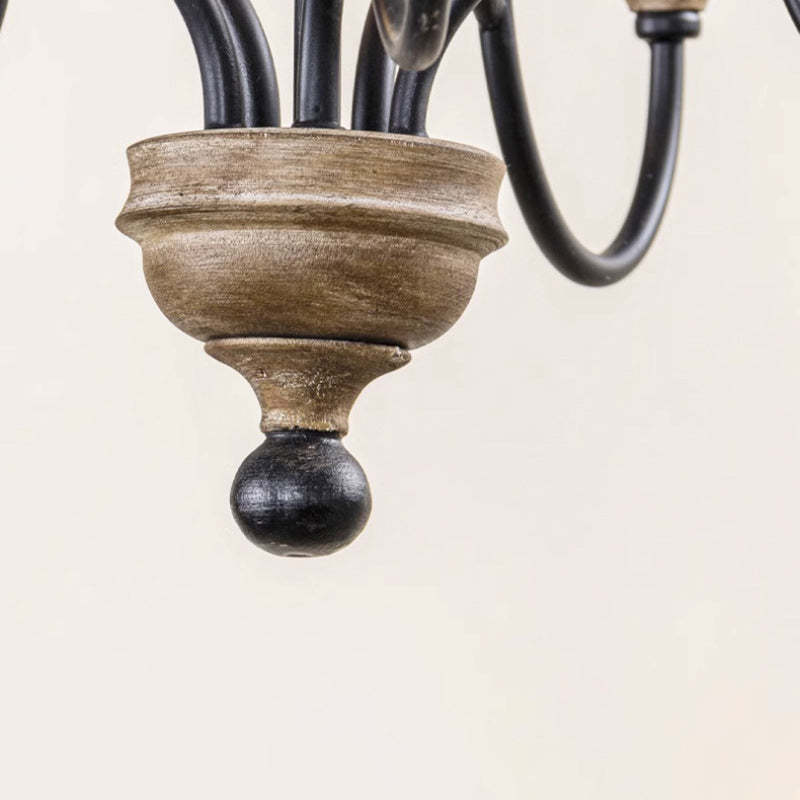 Rustic Iron Arc Candelabra 5-Light Chandelier