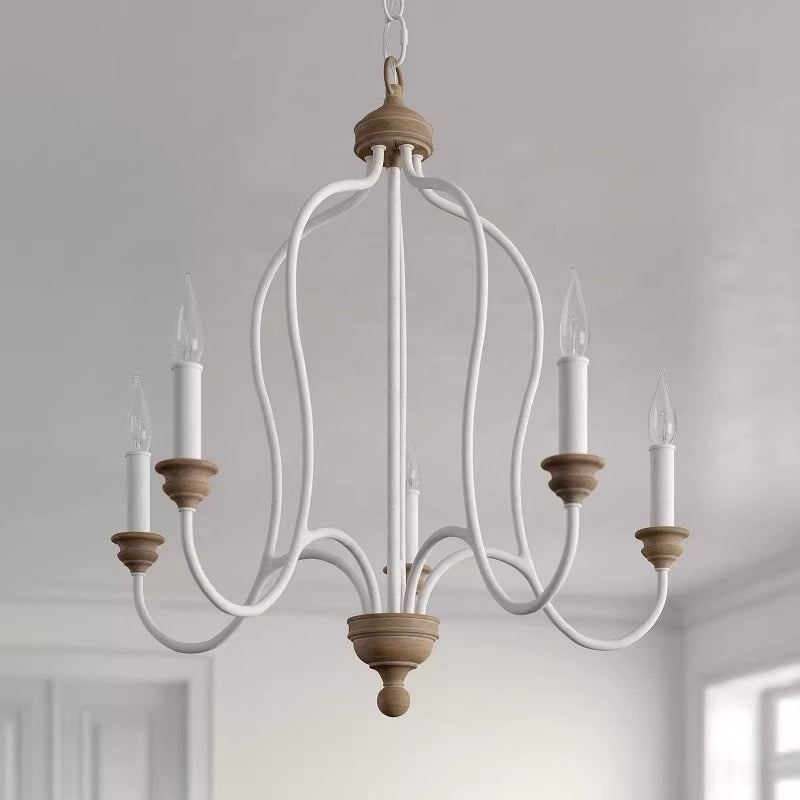 Rustic Iron Arc Candelabra 5-Light Chandelier