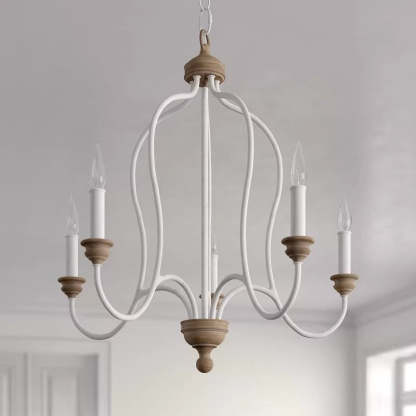 Rustic Iron Arc Candelabra 5-Light Chandelier