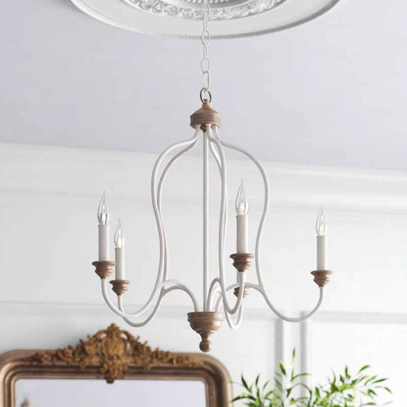Rustic Iron Arc Candelabra 5-Light Chandelier