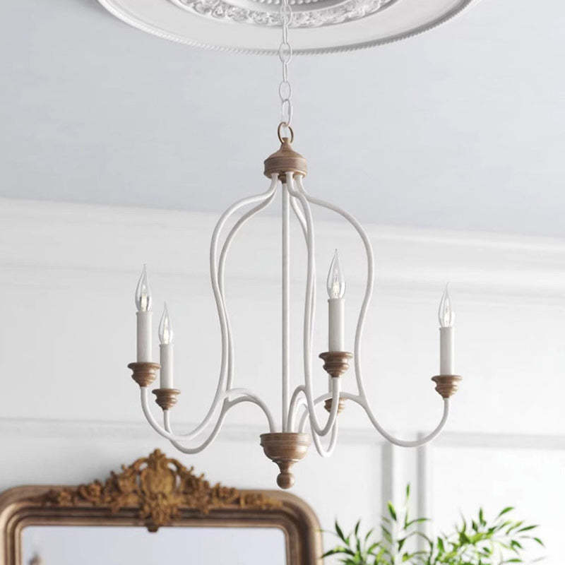Rustic Iron Arc Candelabra 5-Light Chandelier