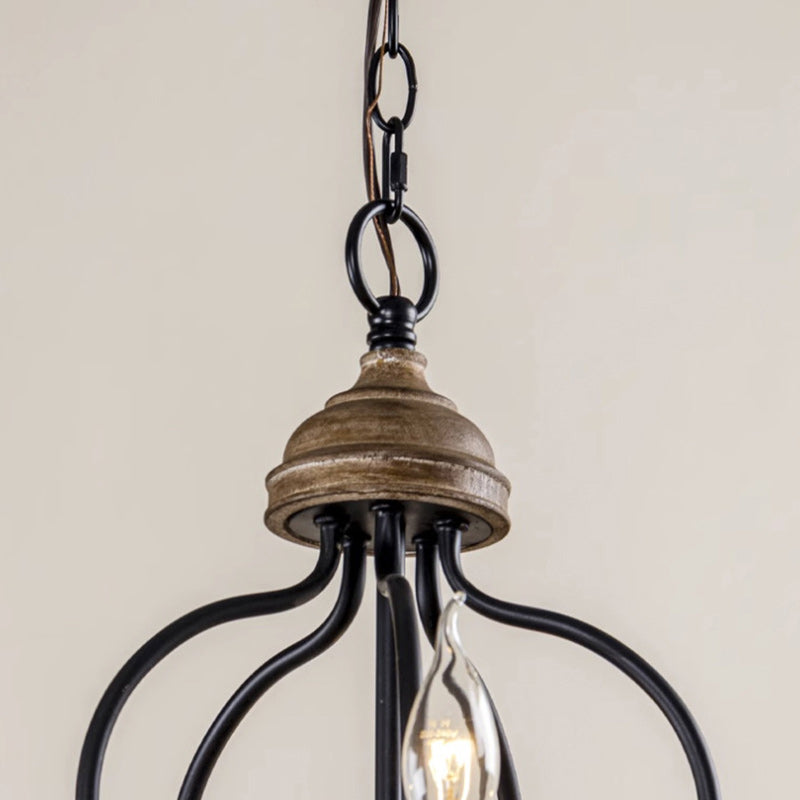 Rustic Iron Arc Candelabra 5-Light Chandelier