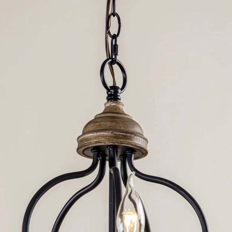 Rustic Iron Arc Candelabra 5-Light Chandelier