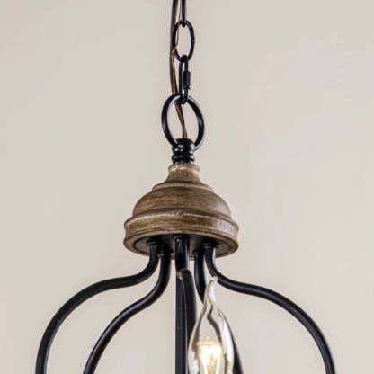 Rustic Iron Arc Candelabra 5-Light Chandelier