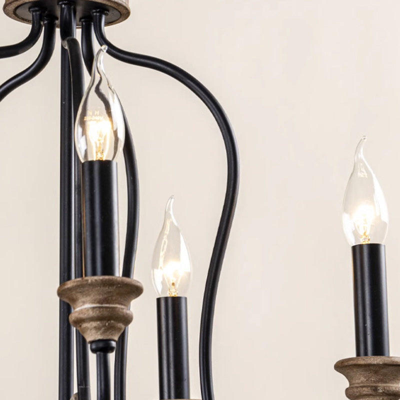 Rustic Iron Arc Candelabra 5-Light Chandelier