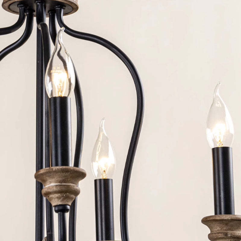 Rustic Iron Arc Candelabra 5-Light Chandelier