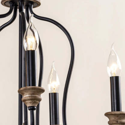 Rustic Iron Arc Candelabra 5-Light Chandelier