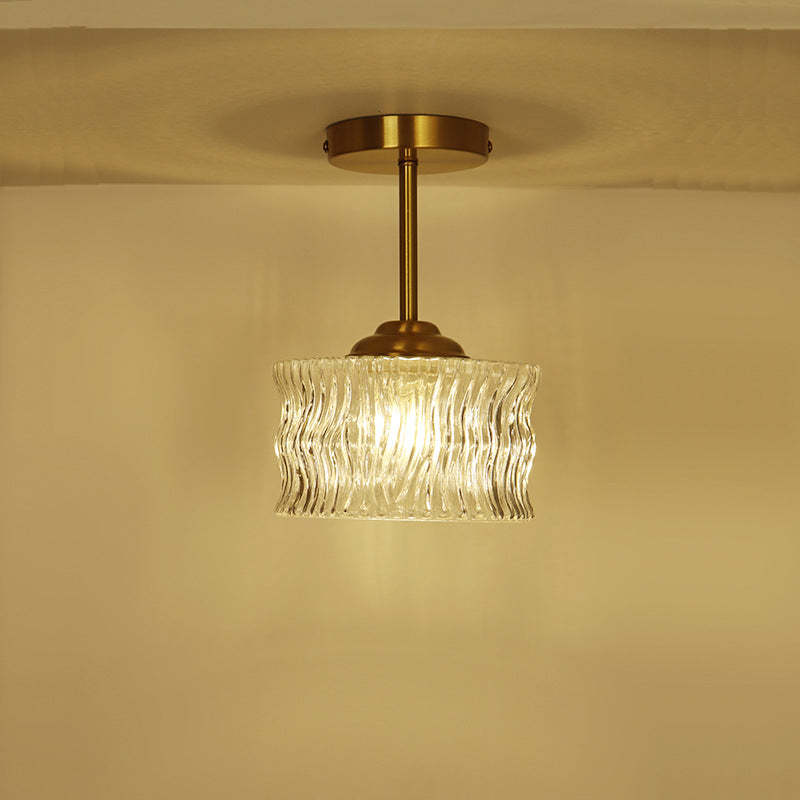 Contemporary Brass Water Ripple Ceiling Light