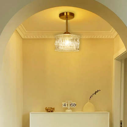 Contemporary Brass Water Ripple Ceiling Light